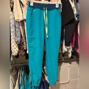 Figs teal joggers